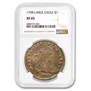 1798 Draped Bust Dollar Heraldic Eagle XF-45 NGC