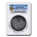 1798 Draped Bust Dollar MS-62 PCGS (B-3, BB-94, 4 Lines Knob 9) 1798 Draped Bust Dollar MS-62 PCGS (B-3, BB-94, 4 Lines Knob 9)