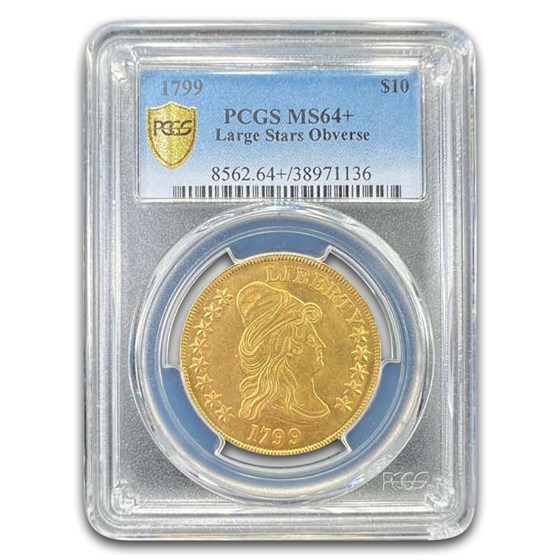 1799 $10 Turban Head Gold Eagle MS-64+ PCGS (Large Stars Obverse)