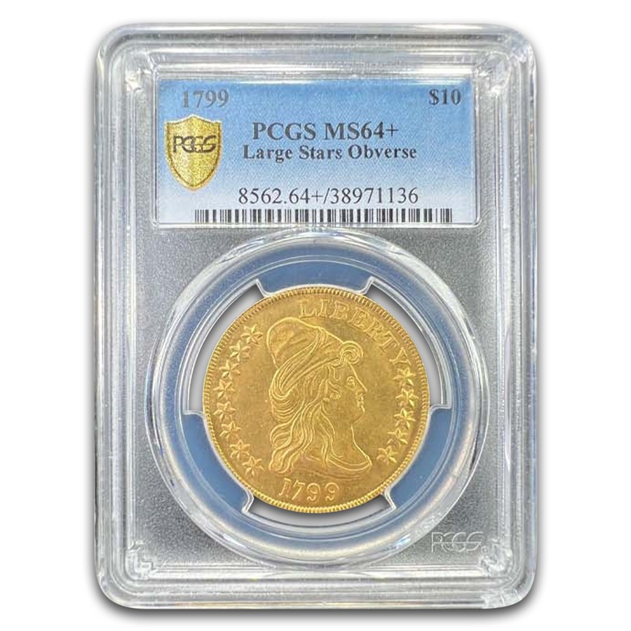 1799 $10 Turban Head Gold Eagle MS-64+ PCGS (Large Stars Obverse)
