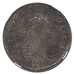 1799/8 Draped Bust Dollar AU-58 NGC (15 Stars, BB-141, B-3)
