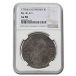 1799/8 Draped Bust Dollar AU-58 NGC (15 Stars, BB-141, B-3)