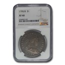 1799/8 Draped Bust Dollar XF-40 NGC