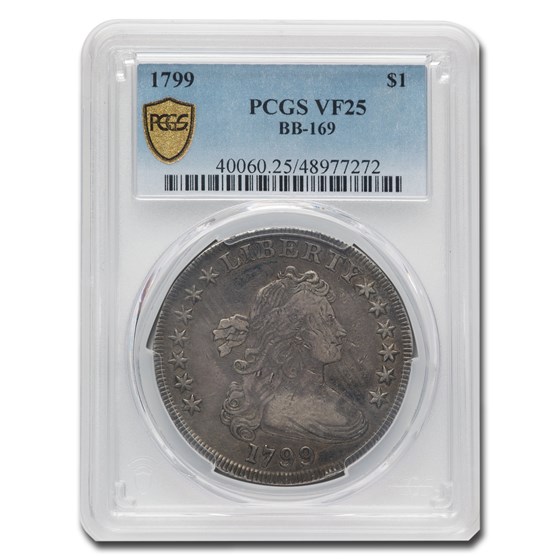 1799 Draped Bust Dollar VF-25 PCGS (BB-169) 1799 Draped Bust Dollar VF-25 PCGS (BB-169)