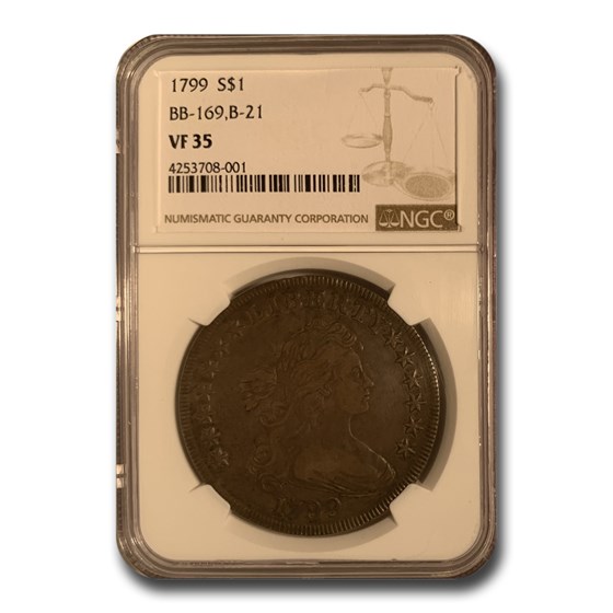 1799 Draped Bust Dollar VF-35 NGC (BB-169, B-21) 1799 Draped Bust Dollar VF-35 NGC (BB-169, B-21)