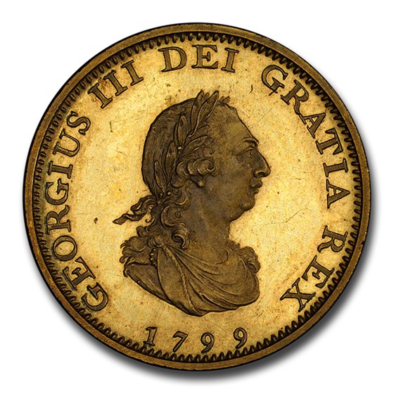 1799 Great Britain Copper Gilt Farthing George III PR-64 Cam PCGS 1799 Great Britain Copper Gilt Farthing George III PR-64 Cam PCGS