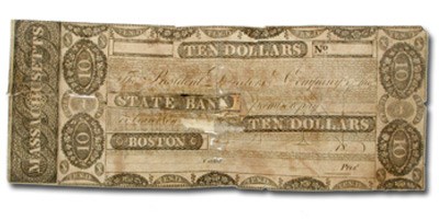 18__ $10 The State Bank of Boston MA-365 VG COUNTERFEIT 18__ $10 The State Bank of Boston MA-365 VG COUNTERFEIT