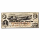 18__ $3.00 Adrian Insurance Company Adrain, MI XF Remainder Note