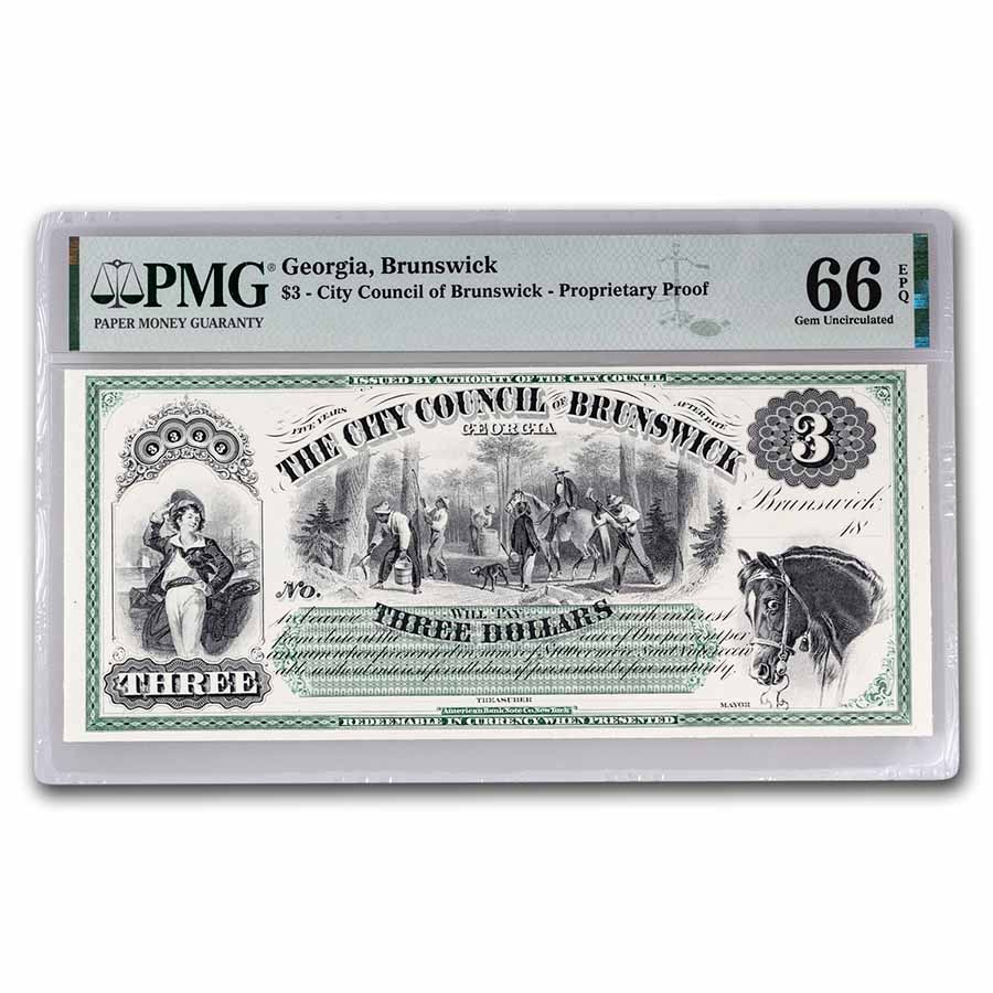 Buy 18__ $3.00 City Council of Brunswick, GA CU-66 EPQ PMG Proof | APMEX
