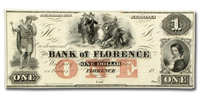 18__ Bank of Florence, Nebraska $1.00 NE-40 CCU 18__ Bank of Florence, Nebraska $1.00 NE-40 CCU