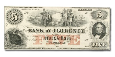 18__ Bank of Florence, Nebraska $5.00 NE-40 CCU 18__ Bank of Florence, Nebraska $5.00 NE-40 CCU