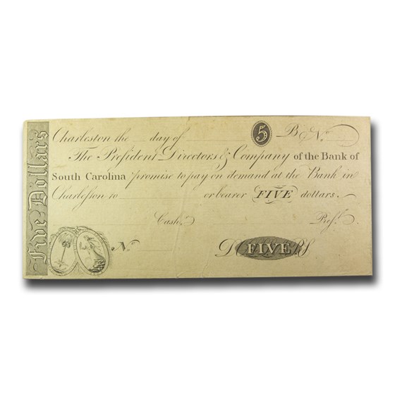 18__ Bank of South Carolina $5.00 AU 18__ Bank of South Carolina $5.00 AU