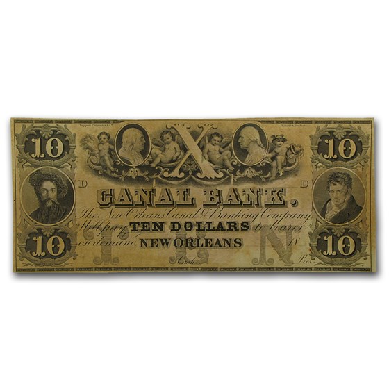 18__ Canal Bank of New Orleans $10 Note LA-105 AU 18__ Canal Bank of New Orleans $10 Note LA-105 AU