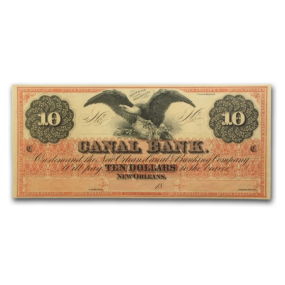 18__ Canal Bank of New Orleans $10 Note LA-105 CU 18__ Canal Bank of New Orleans $10 Note LA-105 CU