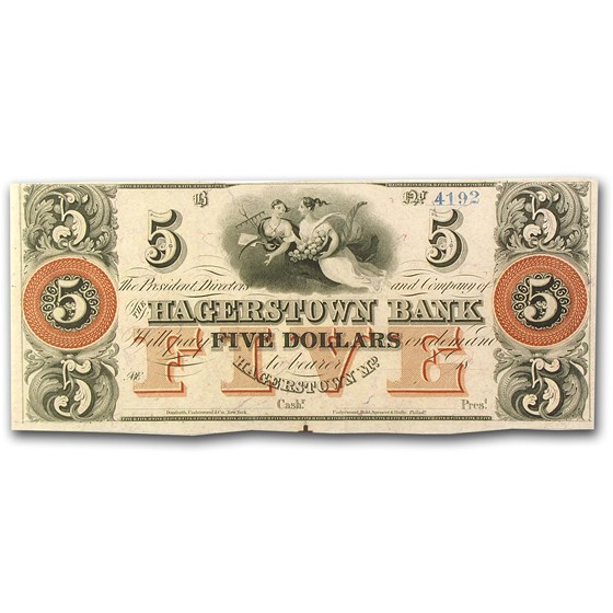 18__ Hagerstown Bank, Hagerstown, MD $5.00 MD-240 AU 18__ Hagerstown Bank, Hagerstown, MD $5.00 MD-240 AU