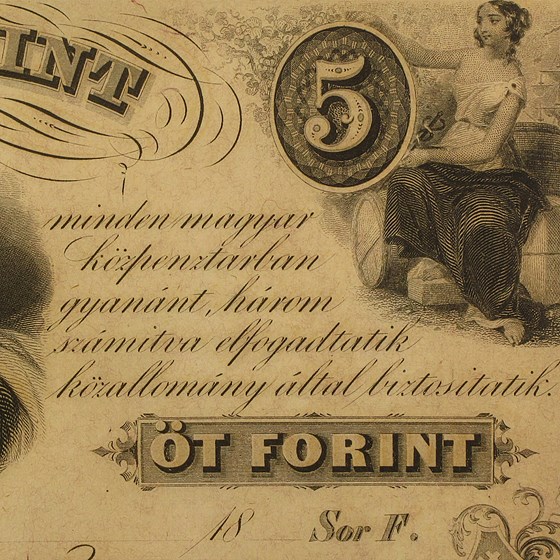 Buy 18__ Hungarian Fund, 5 Forint Note, Kossuth Signed AU | APMEX