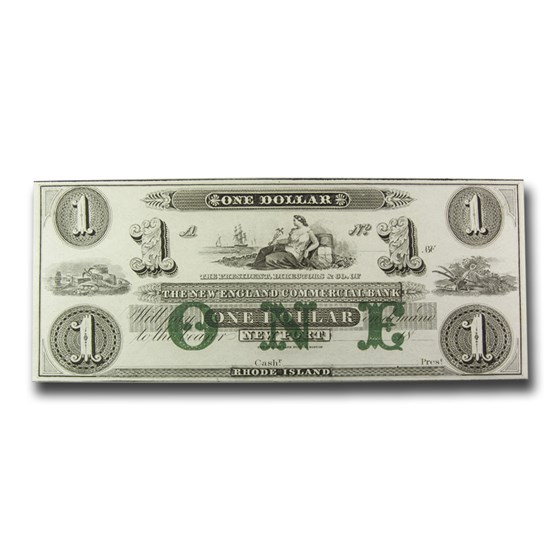 18__ New England Commercial Bk Newport, RI $1 RI-155 Choice CU 18__ New England Commercial Bk Newport, RI $1 RI-155 Choice CU