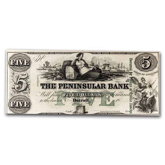 18__ Peninsular Bank of Detroit MI $5 MI-155 AU 18__ Peninsular Bank of Detroit MI $5 MI-155 AU