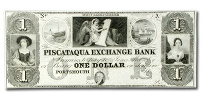 18__ Piscataqua Exchange Bank $1 NH-285 Ch CU 18__ Piscataqua Exchange Bank $1 NH-285 Ch CU