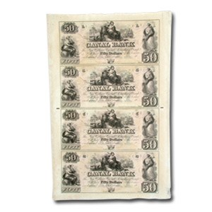18__ UNCUT SHEET Canal Bank New Orleans LA $50 LA-105 CU G-48a 18__ UNCUT SHEET Canal Bank New Orleans LA $50 LA-105 CU G-48a