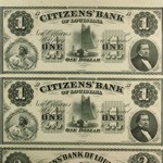18__ UNCUT SHEET Citizens Bank of Louisiana $1-1-2-3 LA-15 CU