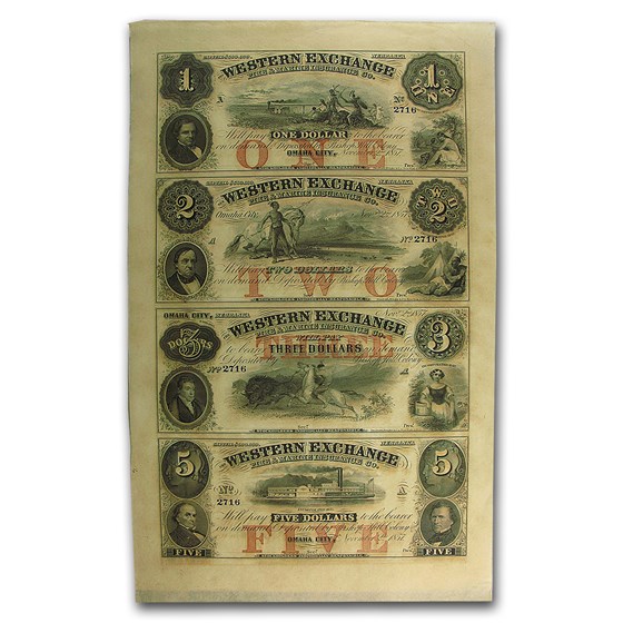 18__ UNCUT SHEET Western Exchange Fire Ins Co $1-2-3-5 AU 18__ UNCUT SHEET Western Exchange Fire Ins Co $1-2-3-5 AU