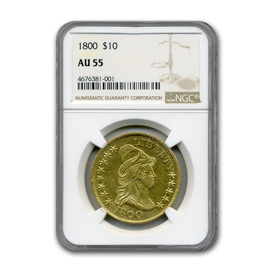 1800 $10 Capped Bust Gold Eagle AU-55 NGC 1800 $10 Capped Bust Gold Eagle AU-55 NGC