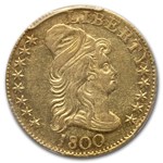 1800 $5 Capped Bust Gold Half Eagle AU-55 PCGS