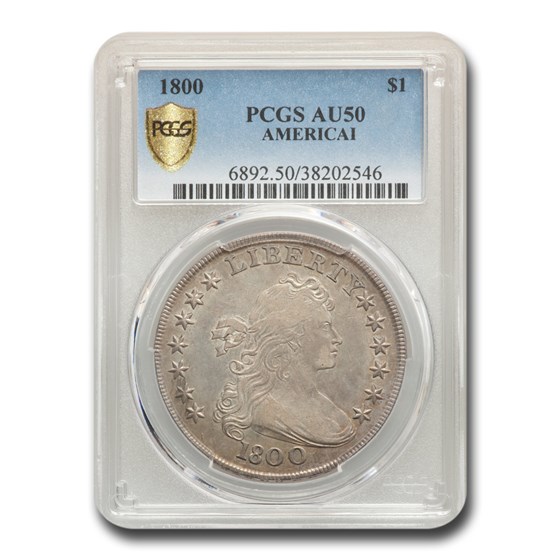 1800 Draped Bust Dollar AU-50 PCGS (AMERICAI) 1800 Draped Bust Dollar AU-50 PCGS (AMERICAI)