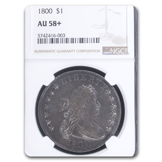1800 Draped Bust Dollar AU-58+ NGC 1800 Draped Bust Dollar AU-58+ NGC