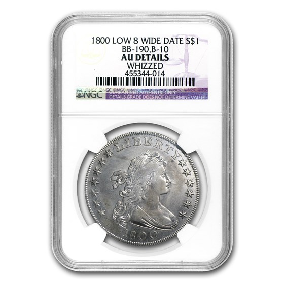 1800 Draped Bust Dollar AU Details NGC (Whizzed)