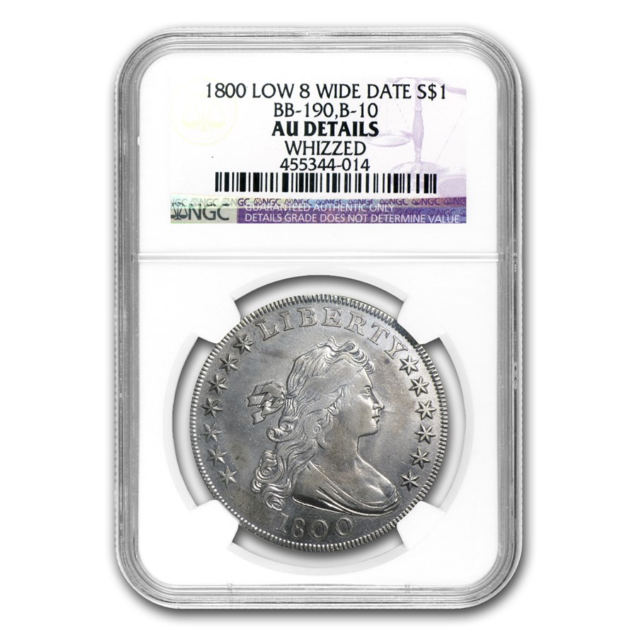 1800 Draped Bust Dollar AU Details NGC (Whizzed)