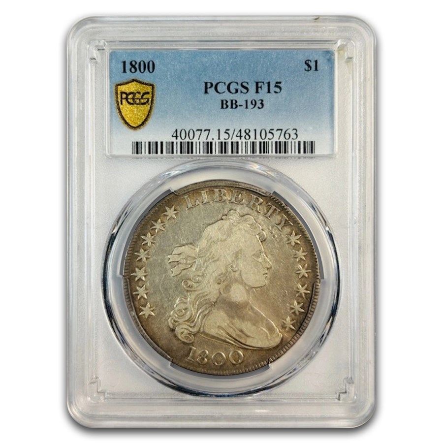 1800 Draped Bust Dollar Fine-15 PCGS (BB-193)