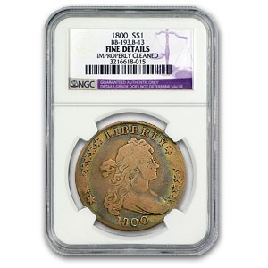 1800 Draped Bust Dollar Fine Details NGC (Cleaned) 1800 Draped Bust Dollar Fine Details NGC (Cleaned)