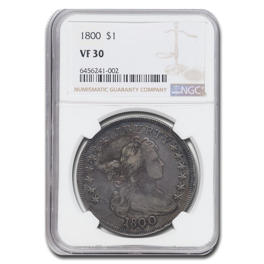 1800 Draped Bust Dollar VF-30 NGC
