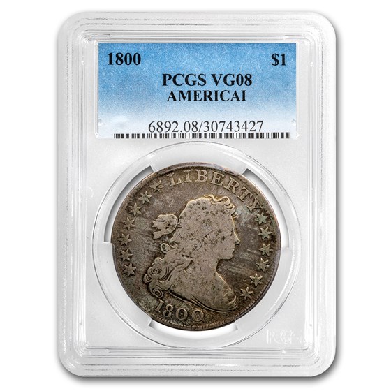 1800 Draped Bust Dollar VG-8 PCGS (AMERICAI) 1800 Draped Bust Dollar VG-8 PCGS (AMERICAI)