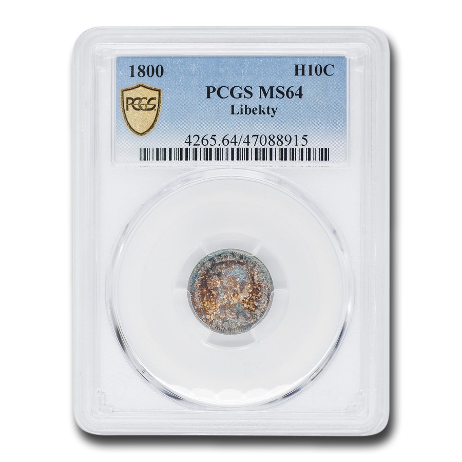 1800 Draped Bust Half Dime MS-64 PCGS (LIBEKTY)