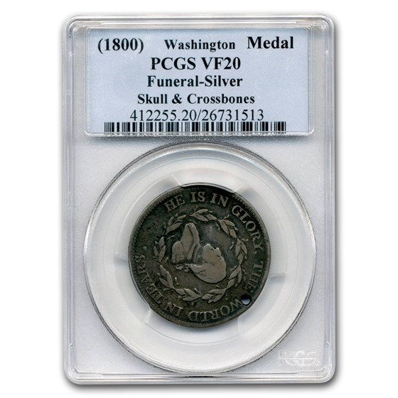 (1800) Washington Funeral Medal Skull & Crossbones VF-20 PCGS
