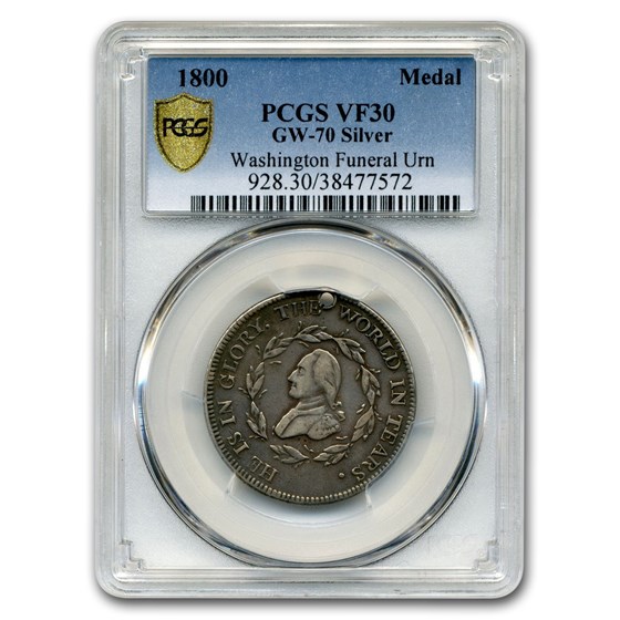 1800 Washington Funeral Urn Medal VF-30 PCGS 1800 Washington Funeral Urn Medal VF-30 PCGS
