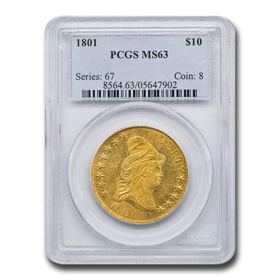 1801 $10 Turban Head Gold Eagle MS-63 PCGS