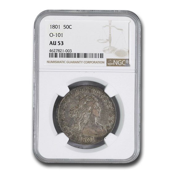 1801 Bust Half Dollar AU-53 NGC (O-101) 1801 Bust Half Dollar AU-53 NGC (O-101)
