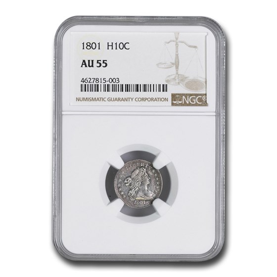 1801 Draped Bust Half Dime AU-55 NGC 1801 Draped Bust Half Dime AU-55 NGC