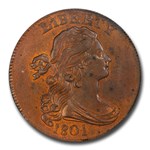 1801 Draped Bust Large Cent MS-63+ PCGS (RB, S-221, 100/000)