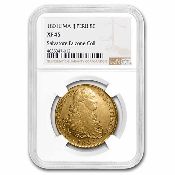 1801-LIMA JP Peru Gold 8 Escudos Charles IV XF-45 NGC 1801-LIMA JP Peru Gold 8 Escudos Charles IV XF-45 NGC