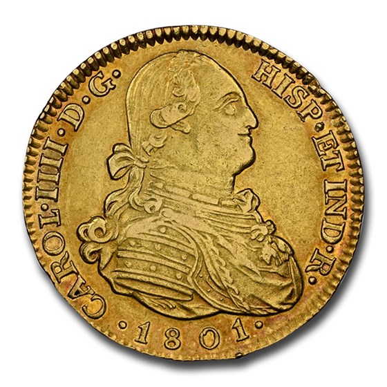 1801-M Spain Gold 4 Escudos Charles IV AU-55 NGC 1801-M Spain Gold 4 Escudos Charles IV AU-55 NGC