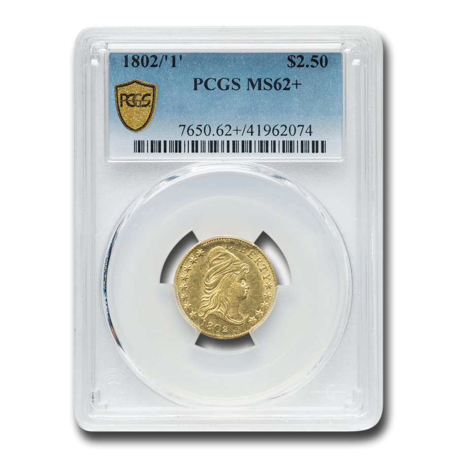 米国海軍銀貨　1オンス　TEP入り Buy 1802/1 Capped Bust Gold Quarter Eagle MS-62+ PCGS | APMEX