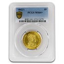 1802/1 $5 Capped Bust Gold Half Eagle MS-64+ PCGS