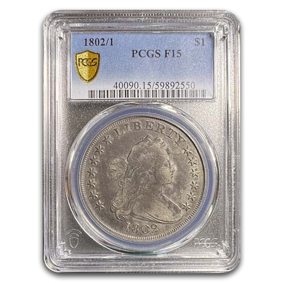 1802/1 Draped Bust Dollar F-15 PCGS 1802/1 Draped Bust Dollar F-15 PCGS