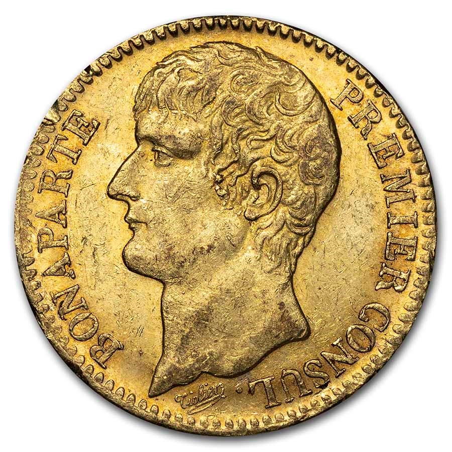 1802 AN XI France Gold 40 Francs Napoleon AU