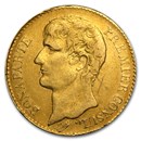 1802 AN XI France Gold 40 Francs Napoleon Avg Circ